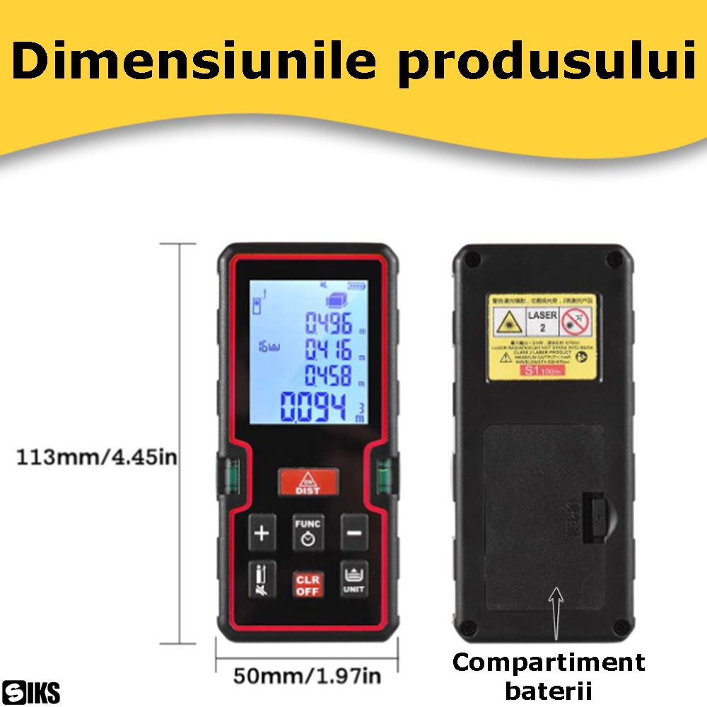 Dimensiunile telemetrului digital cu laser