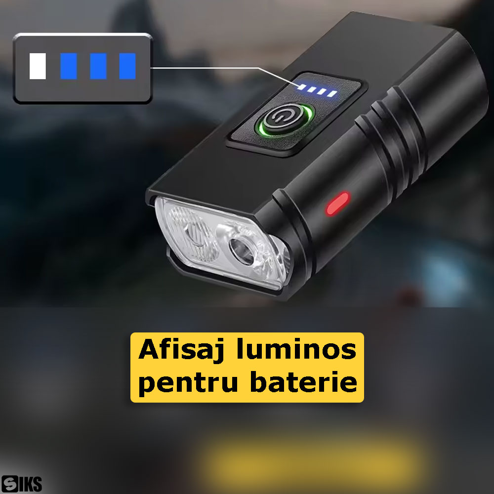 Indicatorul pentru baterie din componenta luminii pentru bicicleta SIKS