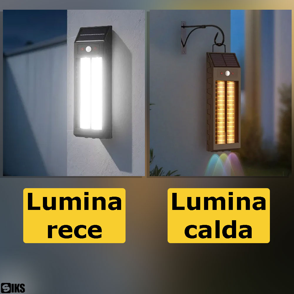 lumina calda sau rece a lampii solare siks