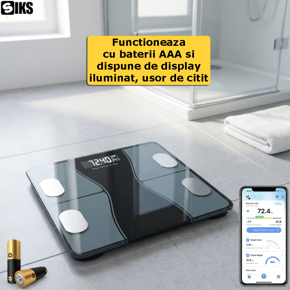 Alimentarea prin baterii si display-ul cantarului inteligent SIKS