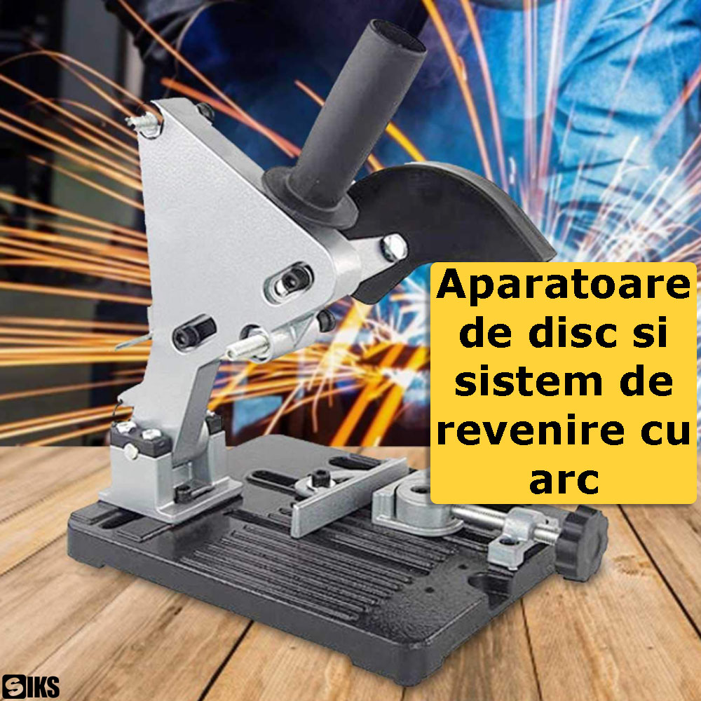 Aparatoarea de disc si sistemul de revenire cu arc din componenta suportului pentru polizor SIKS