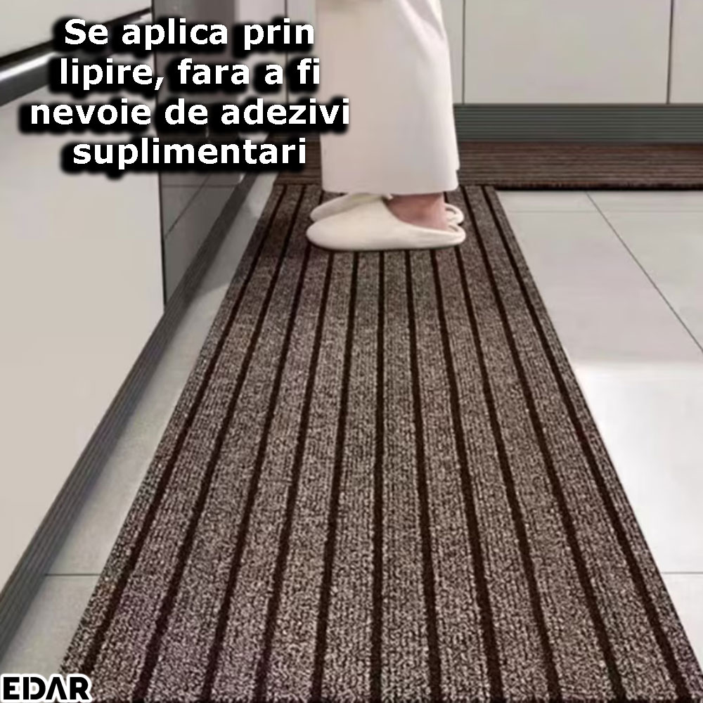 Aplicarea prin lipire a mochetei autoadezive maro EDAR
