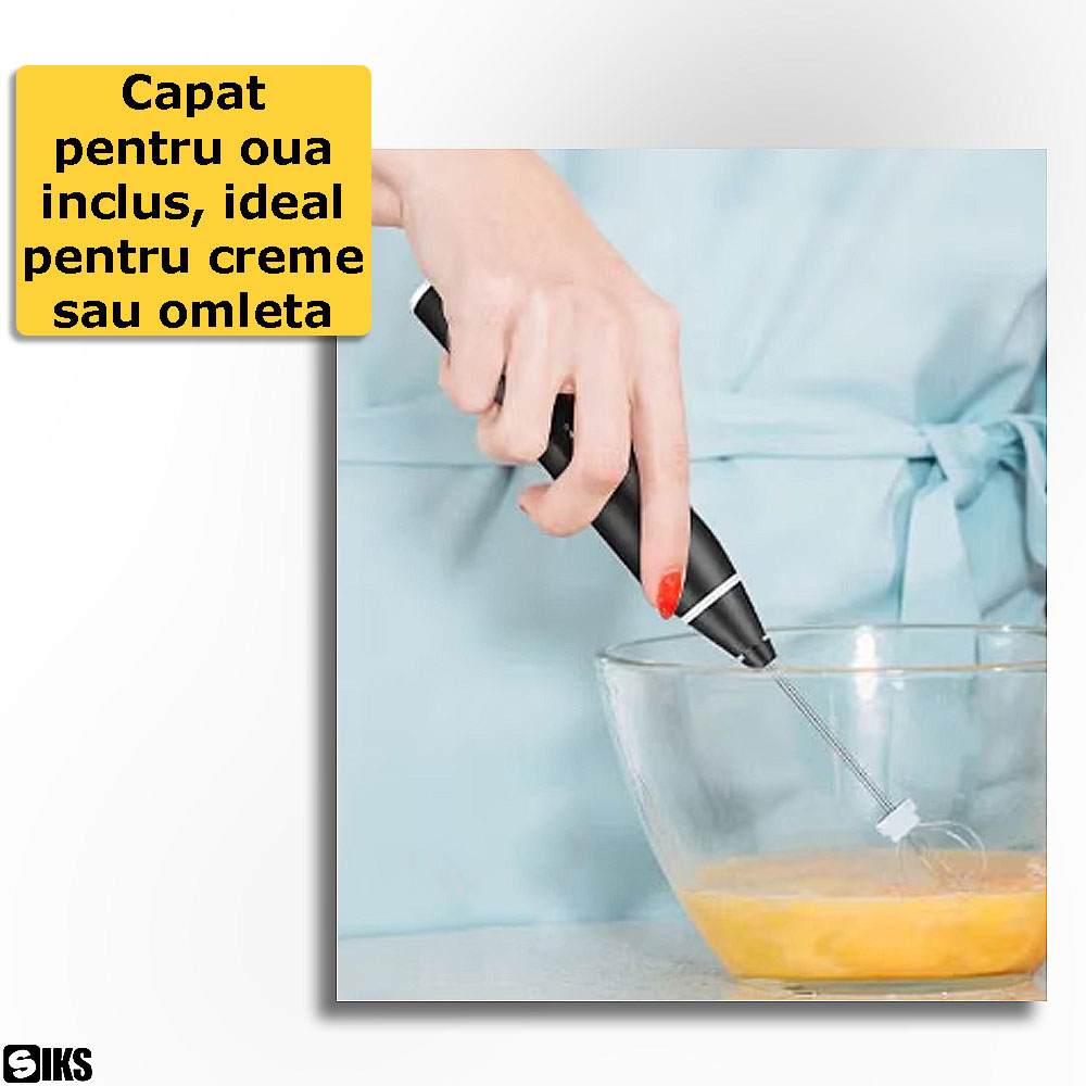 Capatul pentru oua inclus in pachetul spumatorului pentru lapte negru