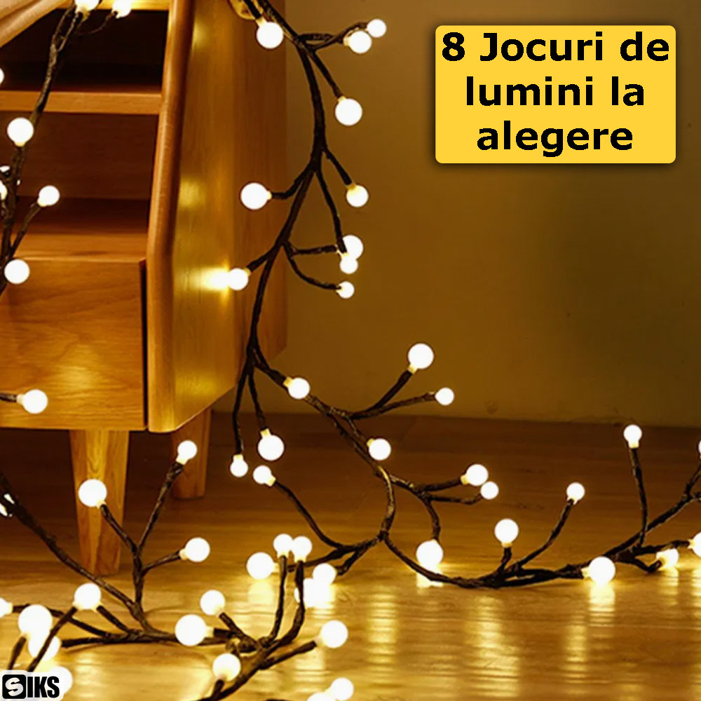 Cele 8 jocuri de lumini la alegere ale ghirlandei cu beculete SIKS