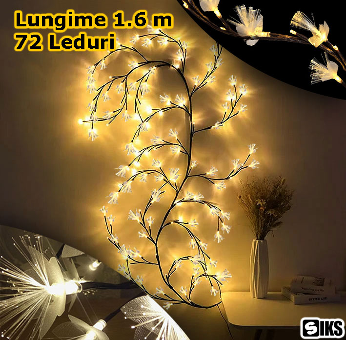 Dimensiunile si numarul de leduri ale ghirlandei luminoase model floare
