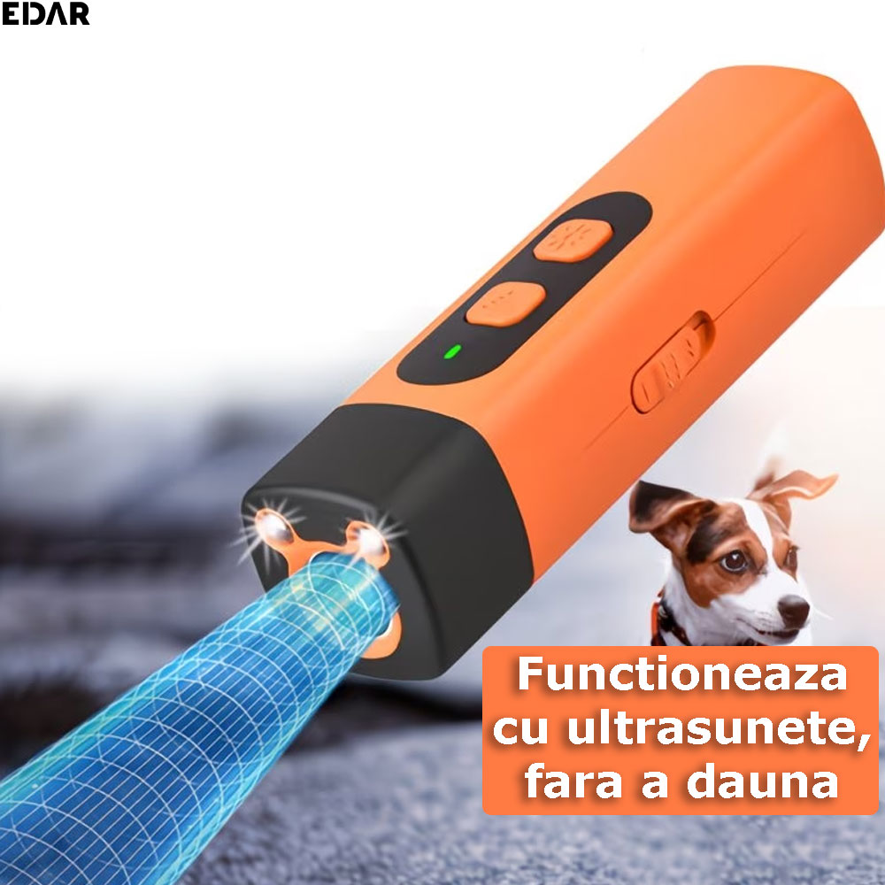 Functionarea cu ultrasunete a dispozitivului pentru educarea cainilor