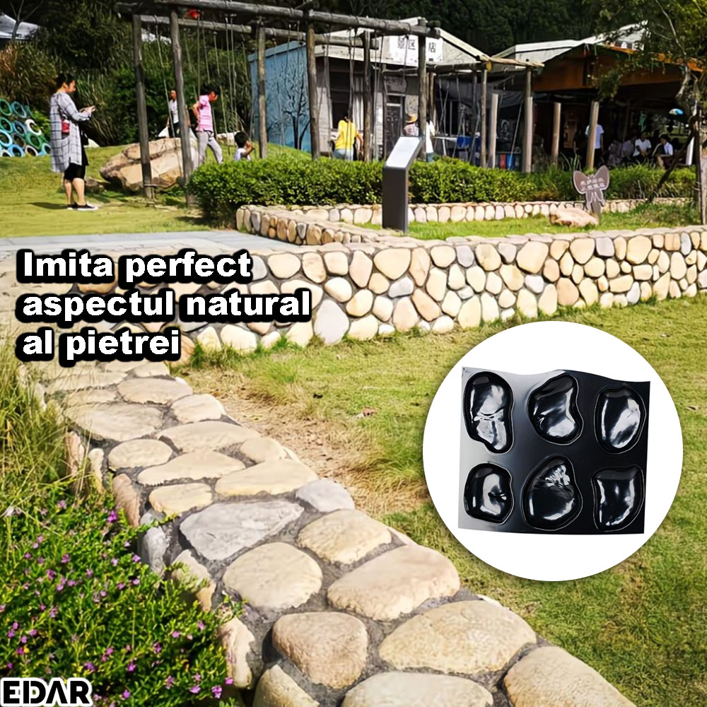 Imitatia de piatra naturala a sablonului cu contur pentru turnarea betonului