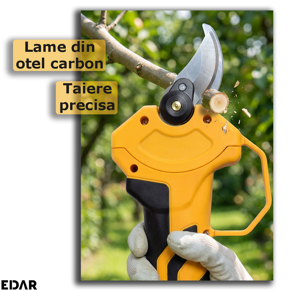 Taierea ramurilor cu lamele din otel carbon ale foarfecii electrice