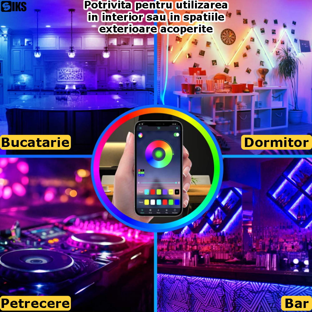 amplasarea benzii led inteligente siks