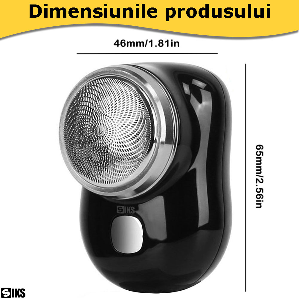 lungimea si latimea mini aparatului de ras electric negru siks