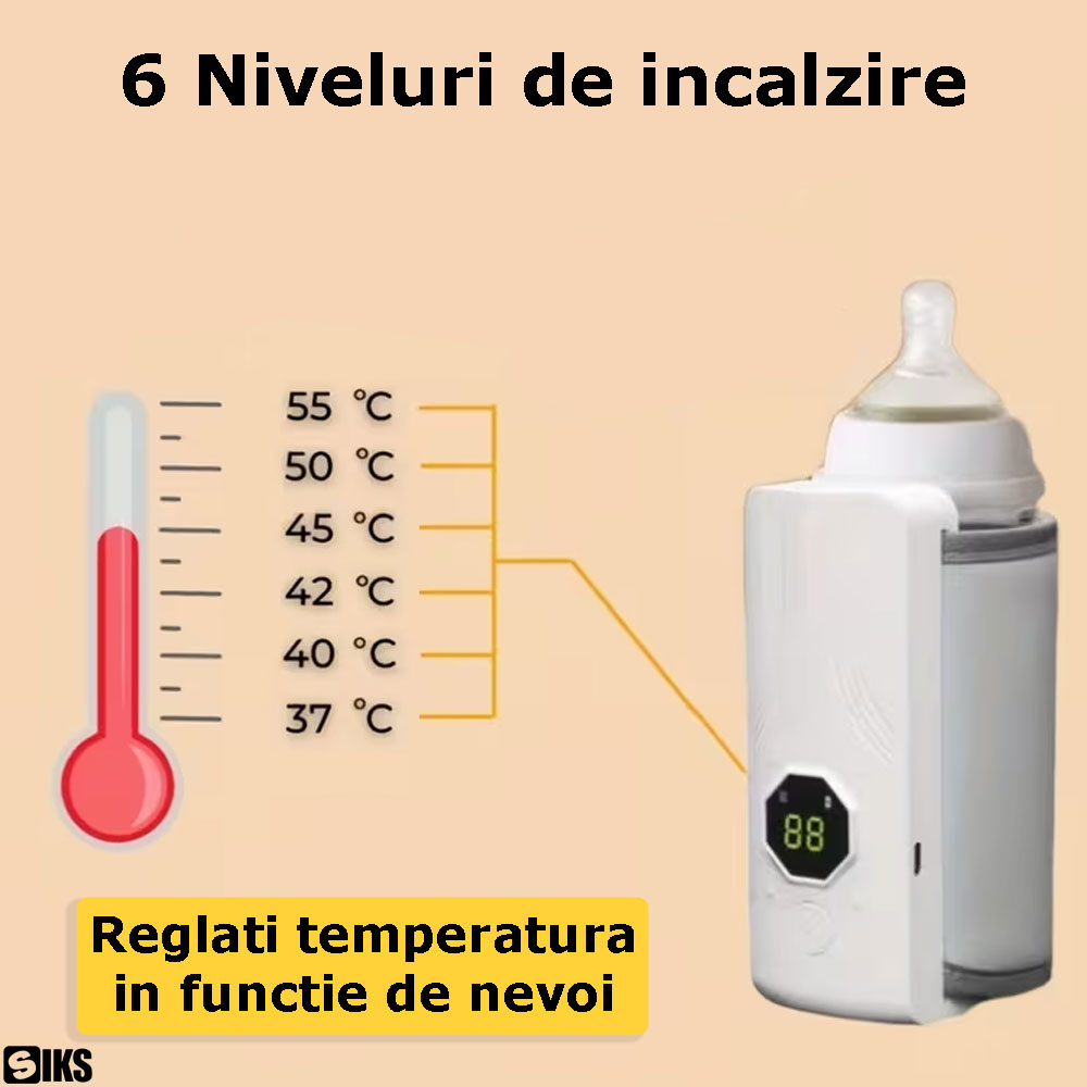 temperatura reglabila a incalzitorului pentru biberon siks