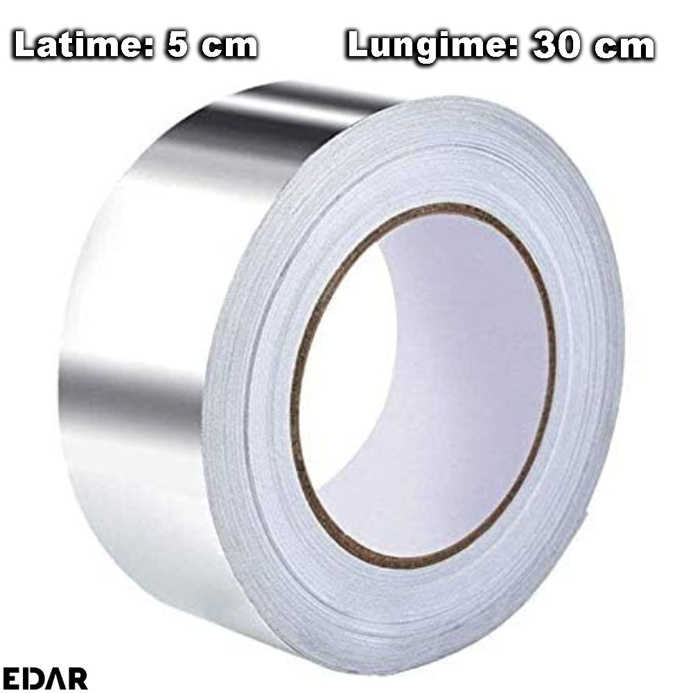 Banda Aluminiu Autoadeziva EDAR, Pentru Izolatii si Reparatii, Rezistenta la Umiditate si Temperatura, Uz General, Dimensiuni 5cm x 40-8m, Argintiu (3)_1.jpg