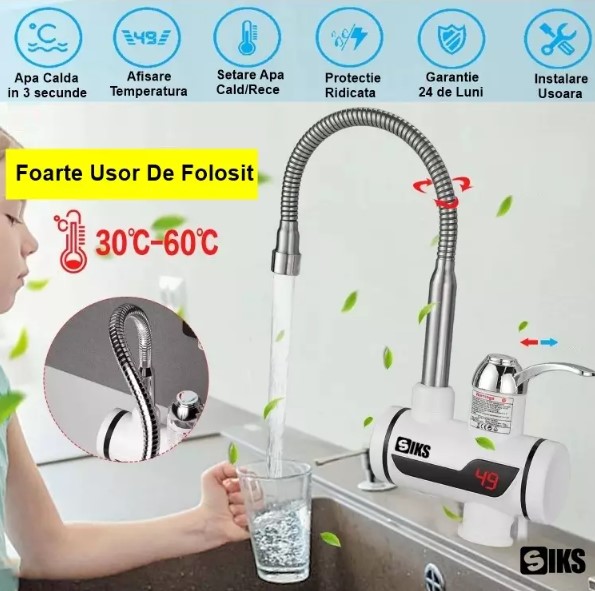 Robinet electric instant chiuveta apa calda